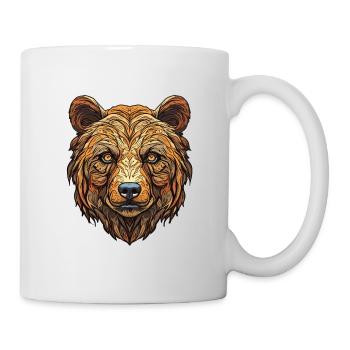 Grizzly Bear Face - Wilderness Emblem - Mug - white - Right