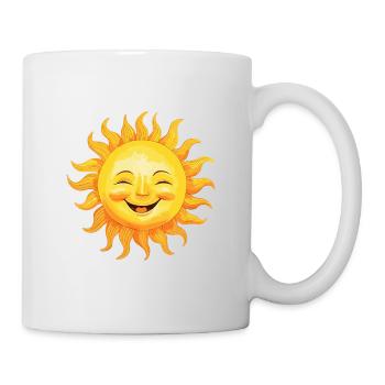 Sonne Lächelnd - Freudiger Sonnenschein - Tasse - Weiß - Rechts