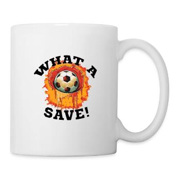 Fußball ball - What a Save! - Tasse - Weiß - Rechts
