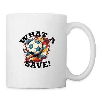 Fußball ball - What a Save! - Tasse - Weiß - Rechts