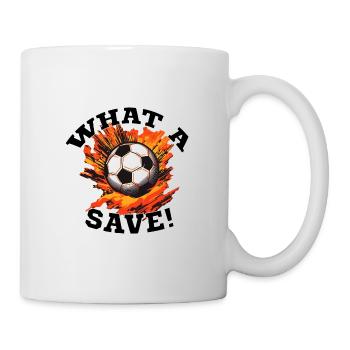 Fußball ball - What a Save! - Tasse - Weiß - Rechts