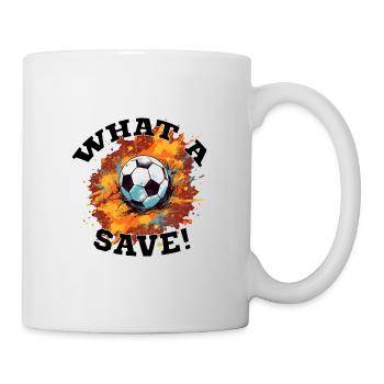 Fußball ball - What a Save! - Tasse - Weiß - Rechts