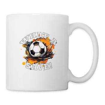 Fußball ball - What a Save! - Tasse - Weiß - Rechts