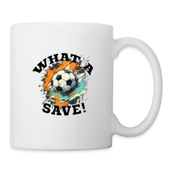 Fußball ball - What a Save! - Tasse - Weiß - Rechts