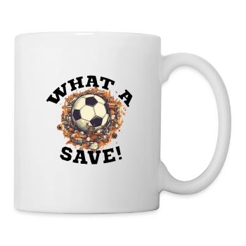 Fußball ball - What a Save! - Tasse - Weiß - Rechts