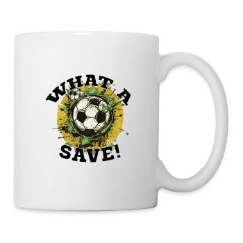 Fußball ball - What a Save! - Tasse - Weiß - Rechts