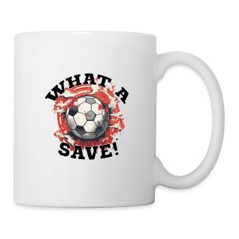 Fußball ball - What a Save! - Tasse - Weiß - Rechts