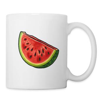 Wassermelonenscheibe - Süße Sommerstimmung - Tasse - Weiß - Rechts