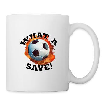 Fußball ball - What a Save! - Tasse - Weiß - Rechts