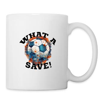 Fußball ball - What a Save! - Tasse - Weiß - Rechts
