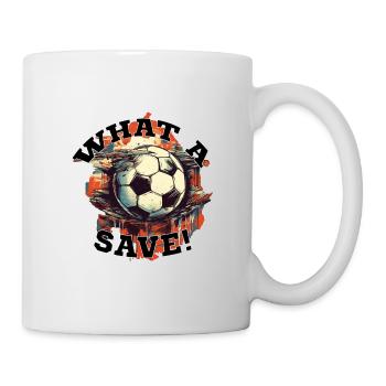 Fußball ball - What a Save! - Tasse - Weiß - Rechts