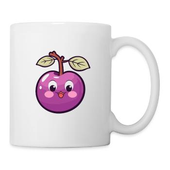 Kawaii Plum Süße Pflaume - Tasse - Weiß - Rechts