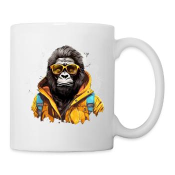 Roi de la jungle urbaine. Gorille dans le style graffiti. - Mug blanc - blanc - Droite