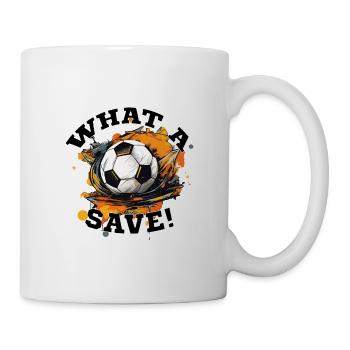 Fußball ball - What a Save! - Tasse - Weiß - Rechts