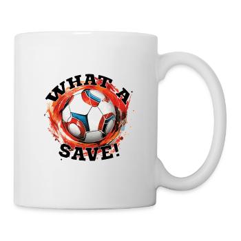 Fußball ball - What a Save! - Tasse - Weiß - Rechts