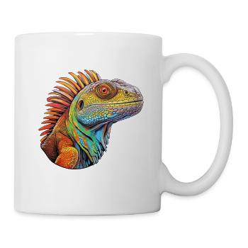 Iguanische Lebendige Farben - Chromatische - Tasse - Weiß - Rechts
