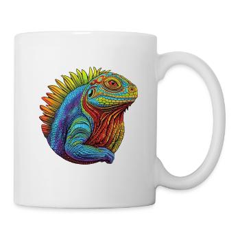 Leuchtende Eidechse - Tasse - Weiß - Rechts