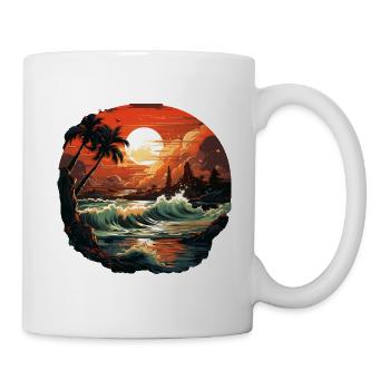 Tropisch - Tasse - Weiß - Rechts