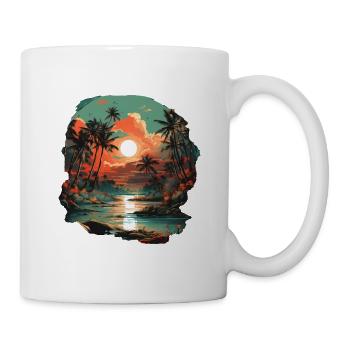 Tropisch - Tasse - Weiß - Rechts