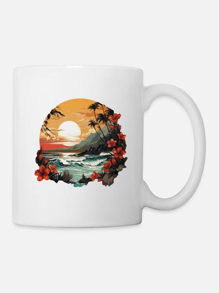 Tropisch - Tasse - Weiß