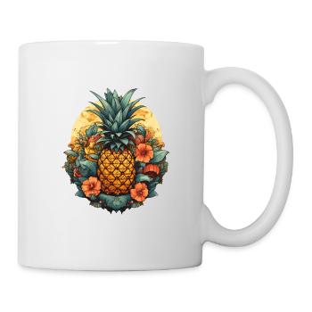 Ananas - Tasse - Weiß - Rechts