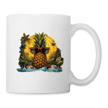 Ananas - Tasse - Weiß - Rechts