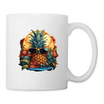 Ananas - Tasse - Weiß - Rechts