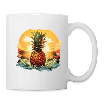 Ananas - Tasse - Weiß - Rechts