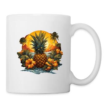 Ananas - Tasse - Weiß - Rechts