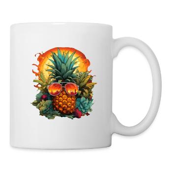 Ananas - Tasse - Weiß - Rechts