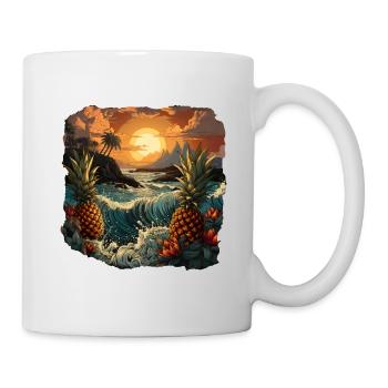 Ananas - Tasse - Weiß - Rechts