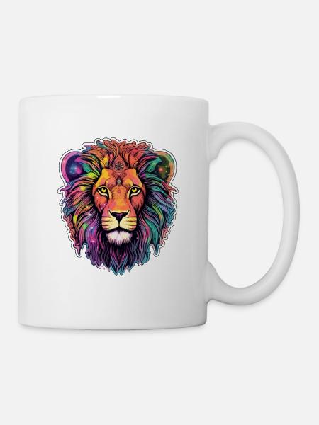 Löwe Himmlisch - Himmlisches Brüllen - Tasse - Weiß