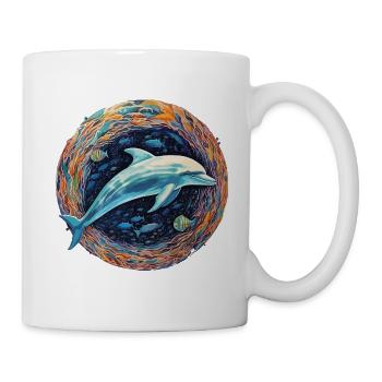 Dolphin sky depth of light - Mug - white - Right