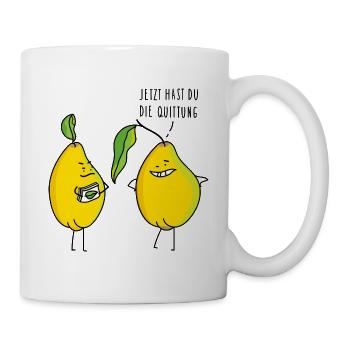 Quittung Bürohumor Wortspiel - Tasse - Weiß - Rechts