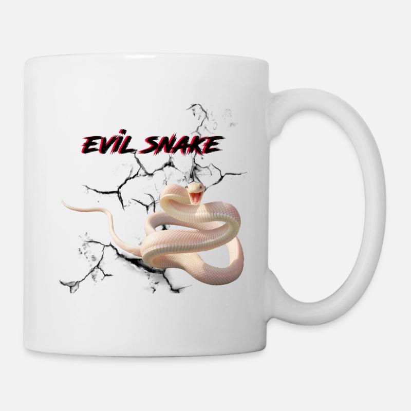 böse schlange - Tasse - Weiß