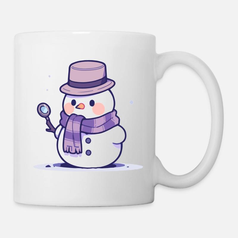 Cute Christmas Snowman - Holiday Design - Mug - white