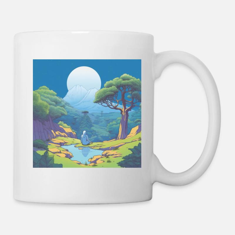 Observation de la lune - Mug blanc - blanc