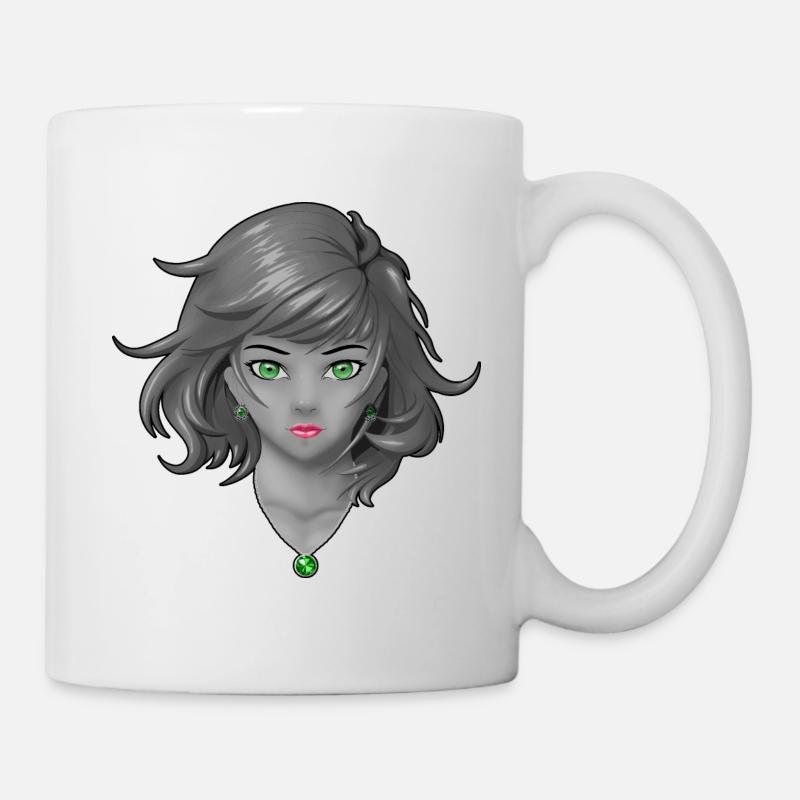 Anime girl avec de jolis bijoux - Mug blanc - blanc