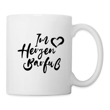 IM HERZEN BARFUSS ZUHAUSE LEBEN URLAUB MEER LIEBE - Tasse - Weiß - Rechts