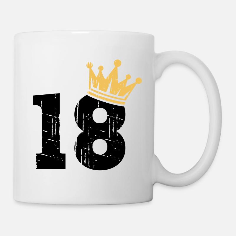 18 Couronne 18e anniversaire 18 ans - Mug blanc - blanc