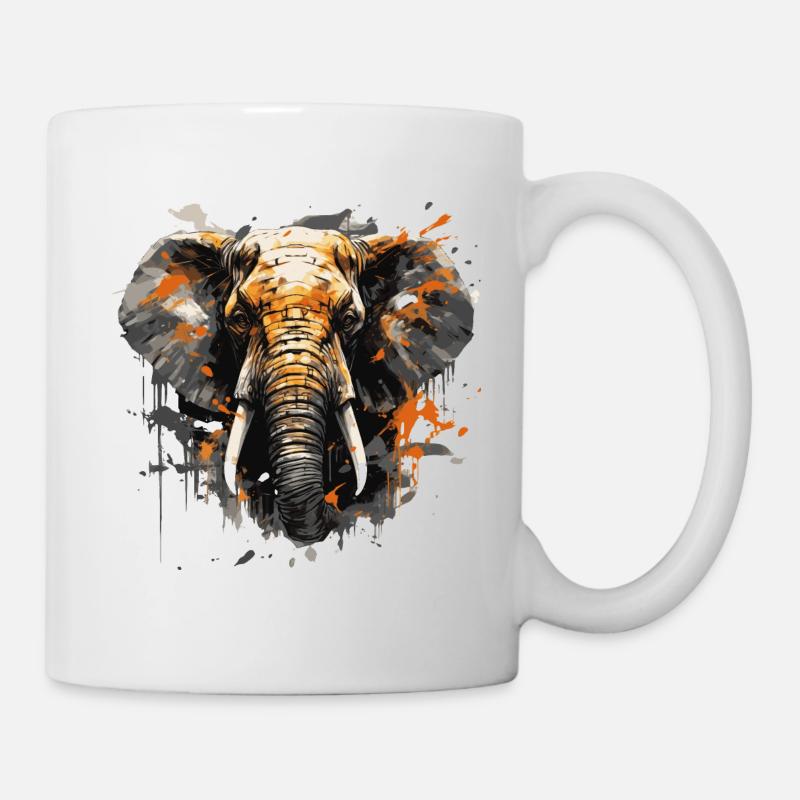 Tête d’éléphant - Mug blanc - blanc