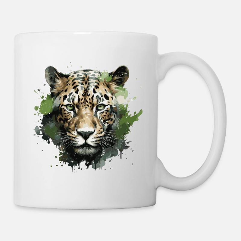 Tête de léopard - Mug blanc - blanc