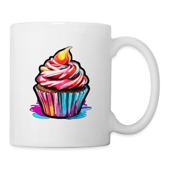 Cupcake / Muffin / Gebäck / Dessert / Kuchen - Tasse - Weiß - Rechts