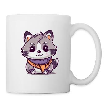 Raccoon - Kawaii Style - Mug - white - Right