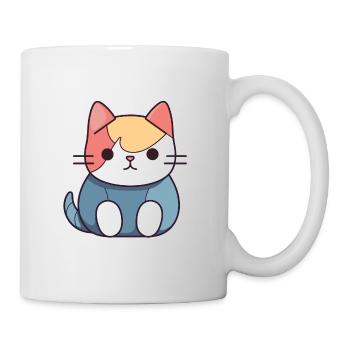 Chat - Style Kawaii - Mug blanc - blanc - Droite
