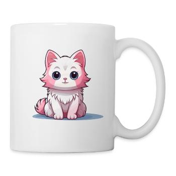 Chat - Style Kawaii - Mug blanc - blanc - Droite