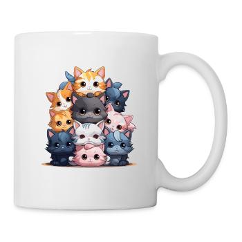 Chat - Style Kawaii - Mug blanc - blanc - Droite