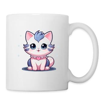 Chat - Style Kawaii - Mug blanc - blanc - Droite