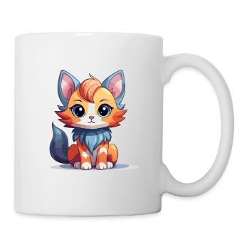 Chat - Style Kawaii - Mug blanc - blanc - Droite