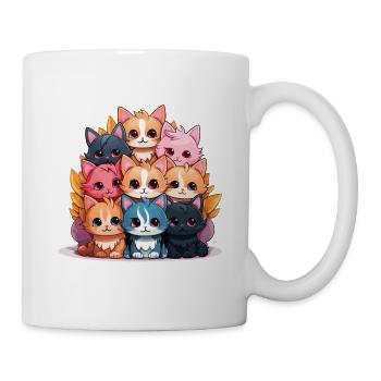 Chat - Style Kawaii - Mug blanc - blanc - Droite